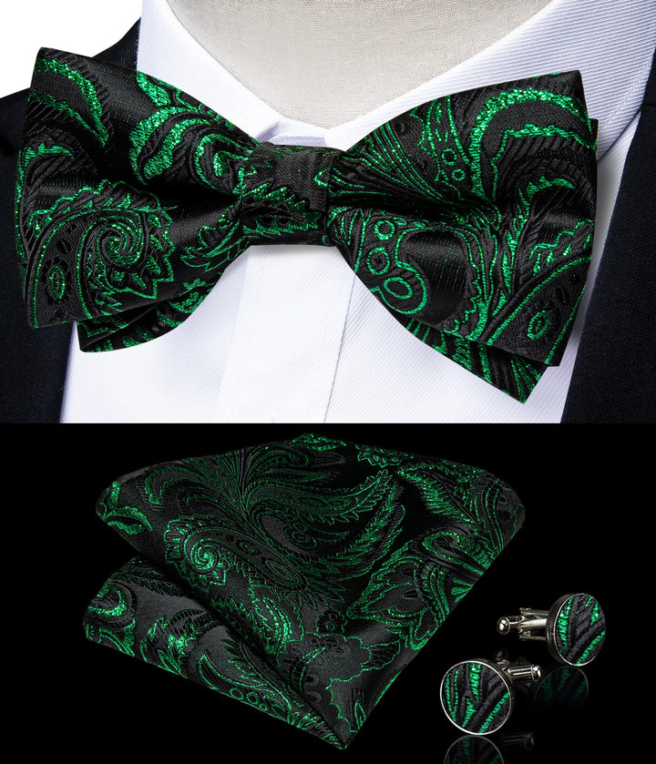 Men’s Pre-tied Bow Tie Set – Wedding & Groom Accessories