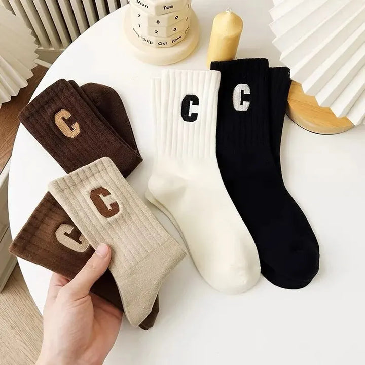 Women’s C-Print Socks – Set of 5.