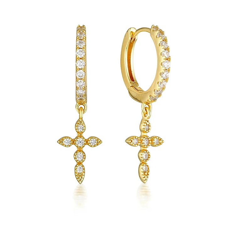 ZirconBloom™ – CANNER 18K Gold Plated Drop Earrings with Star Design