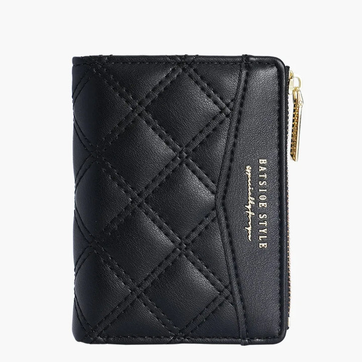 Fashion Embroidery Coin Purse Solid Color PU Short Wallet Zipper Card Bag Women