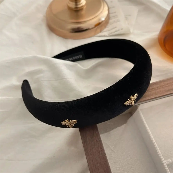 Hair Accessories Retro Hair Hoop Temperament Bee Velvet Wide Brim Hair Hoop Headpiece Hairbands French Headband Headwear