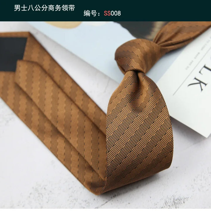 Tie Gravatas Fashion Wholesale Woven 8 cm Striped Necktie Wedding Accessories Blue Man Dot Fit Group Party Office Neck Ties