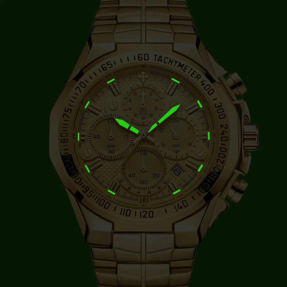 Gold Chronograph Watch – WWOOR Luxury Wristwatch for Men