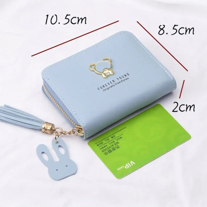 Panda Zipper Wallet – PU Leather Coin Purse with Tassel & Card Holder for Women