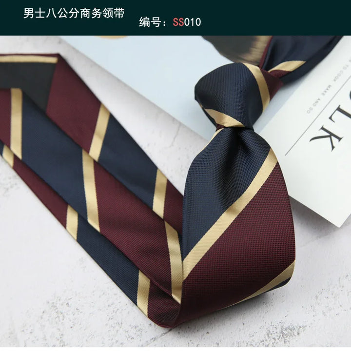 Tie Gravatas Fashion Wholesale Woven 8 cm Striped Necktie Wedding Accessories Blue Man Dot Fit Group Party Office Neck Ties