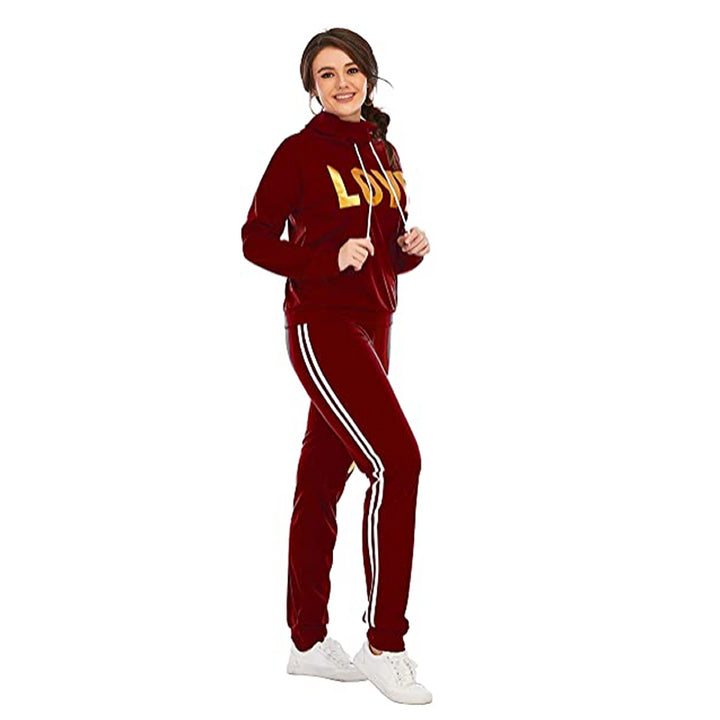 LOVE" Print Hoodie Set