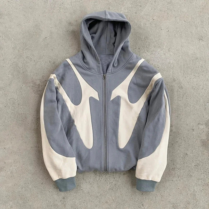 Y2K Devil Letter Zip Hoodie