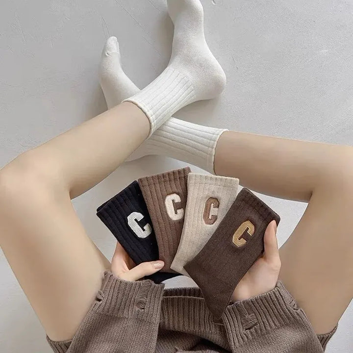 Women’s C-Print Socks – Set of 5.