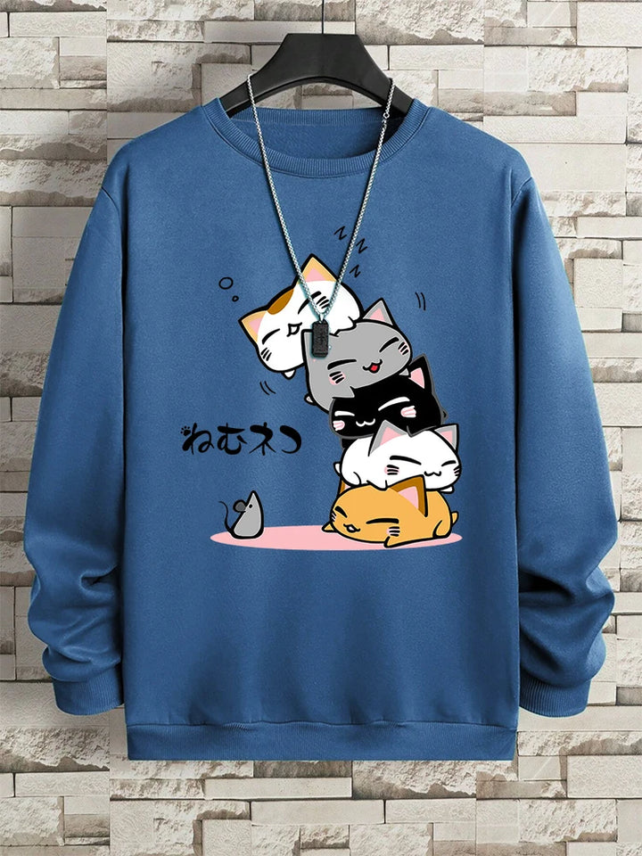 Stacked Cats Vintage Hoodie