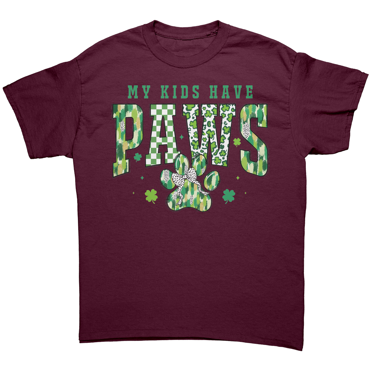 St_Patricks_Day_Dog_Paw_Print_My_Kids_H_Maroon_Front_Mockup.png