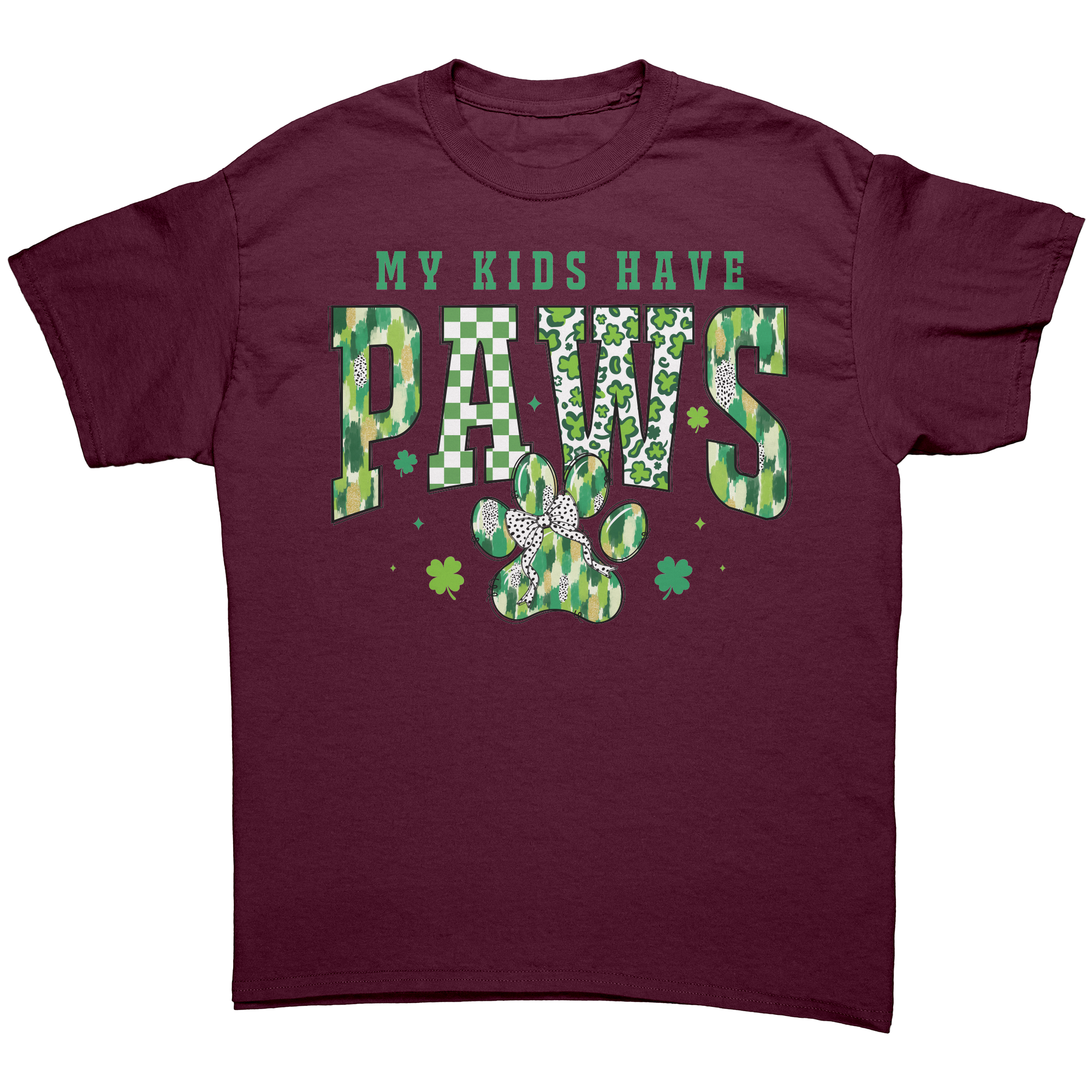 St_Patricks_Day_Dog_Paw_Print_My_Kids_H_Maroon_Front_Mockup.png