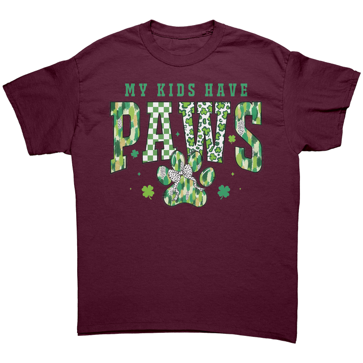 St_Patricks_Day_Dog_Paw_Print_My_Kids_H_Maroon_Front_Mockup.png