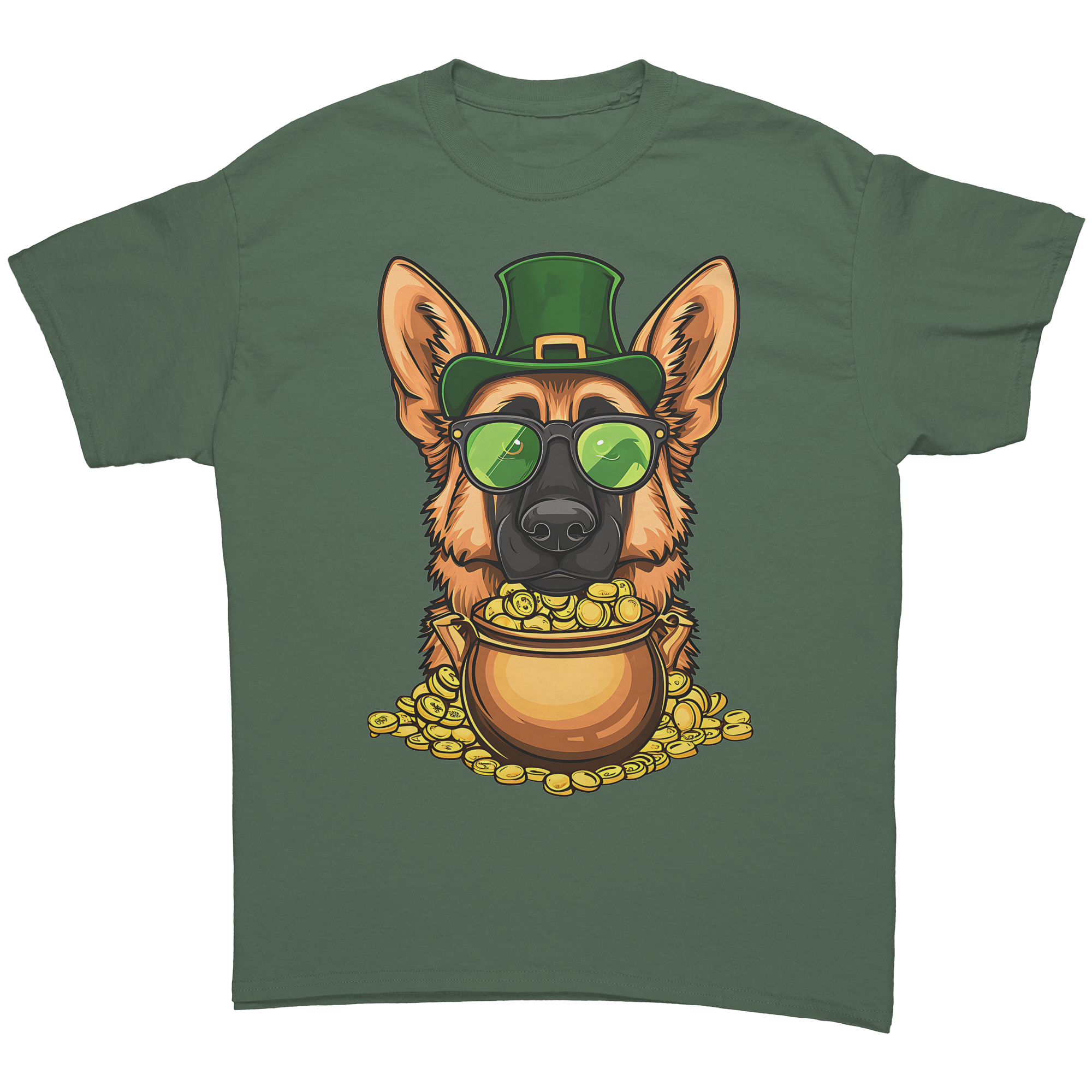 St_Patricks_German_Shepherd_Gildan_Uni_Military_Green_Front_Mockup.png