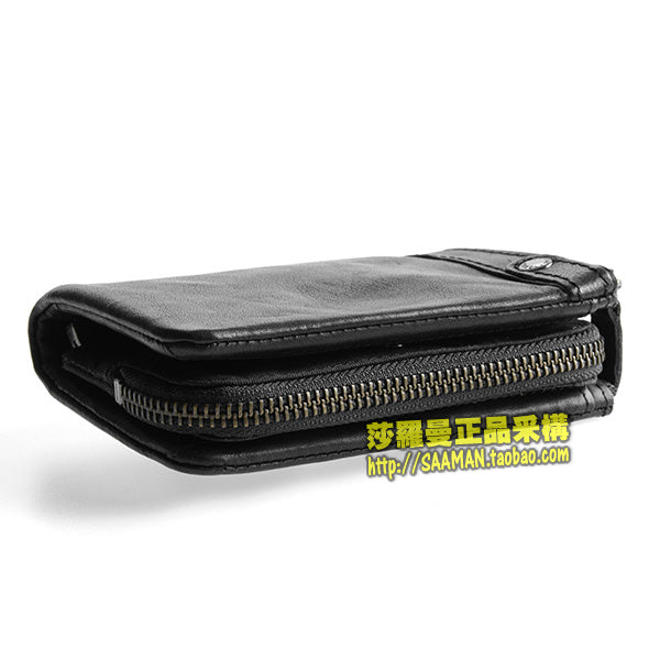 Tough Japan Men Genuine Leather Personality Vertical Wallet
