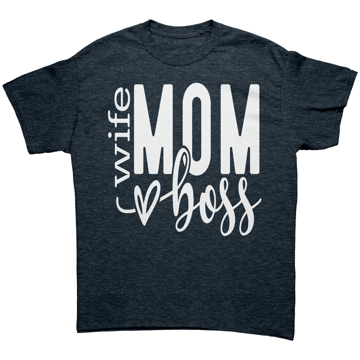 Wife_Mom_Boss_Unisex_Gildan_T-shirt_Heather_Navy_Front_Mockup.png