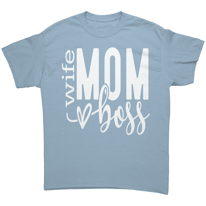 Wife_Mom_Boss_Unisex_Gildan_T-shirt_Light_Blue_Front_Mockup.png